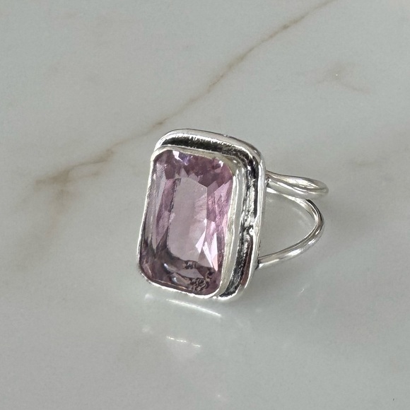 NWOT Sundance Quiet Bloom Ring Pink Kunzite Sterling Silver